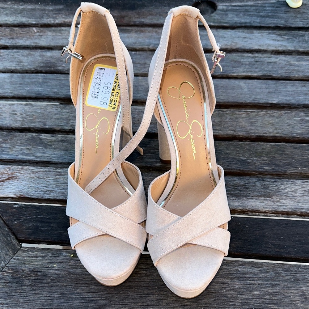 Jessica Simpson Nude Strappy Heels - good condition!!!